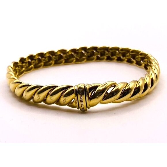 David Yurman Sculpted 18K Yellow Gold  Bracelet 8mm Wide - Picture 13 of 13